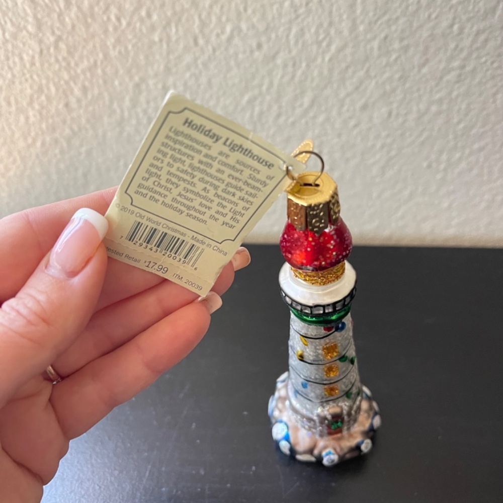 Old World Christmas Holiday Lighthouse Ornament - Picture 7 of 7